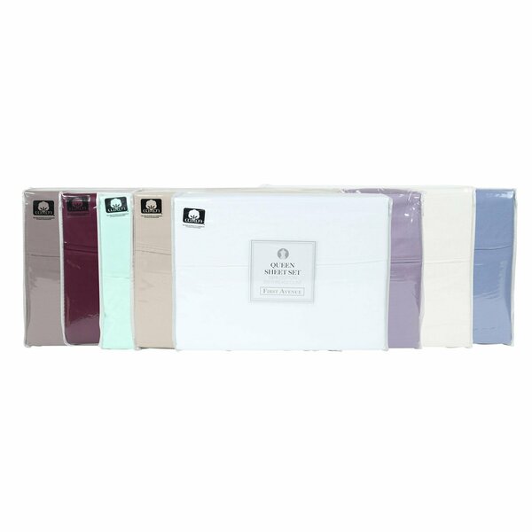 Monarch Brands First Ave 4-Piece Sheet Set, Assorted Colors, Full, 4PK SS-FULL-300-FA-CS